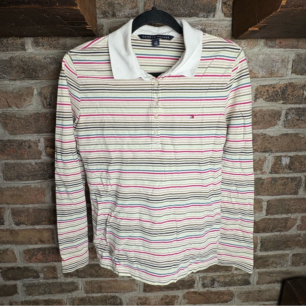 Tommy Hilfiger Multicolor Striped Long Sleeve Polo